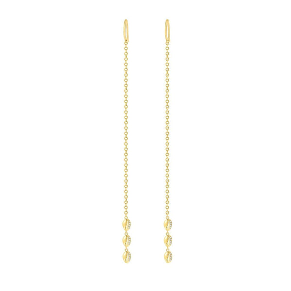 almasika Le Cauri Endiamanté Petite Triple Shell Shoulder Duster Earrings