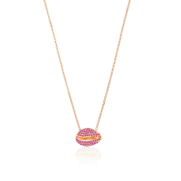 almasika Le Cauri Endiamanté Pink Sapphire Arc en Ciel Necklace
