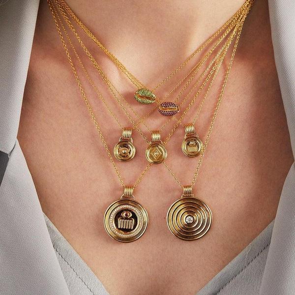 Almasika Le Cauri Endiamanté Ruby Arc En Ciel Necklace