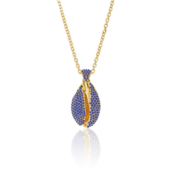 Almasika Le Cauri Endiamanté Sapphire Pavé Le Grand Cauri Necklace
