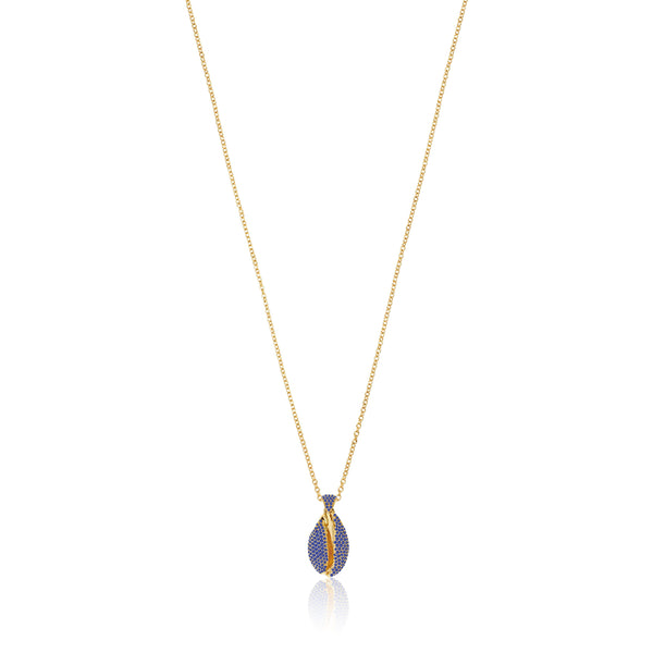 almasika Le Cauri Endiamanté Sapphire Pavé Le Grand Cauri Necklace