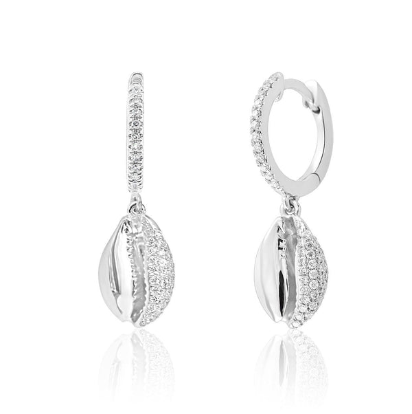 almasika Le Cauri Endiamanté White Gold Demi Pavé Huggies Earrings