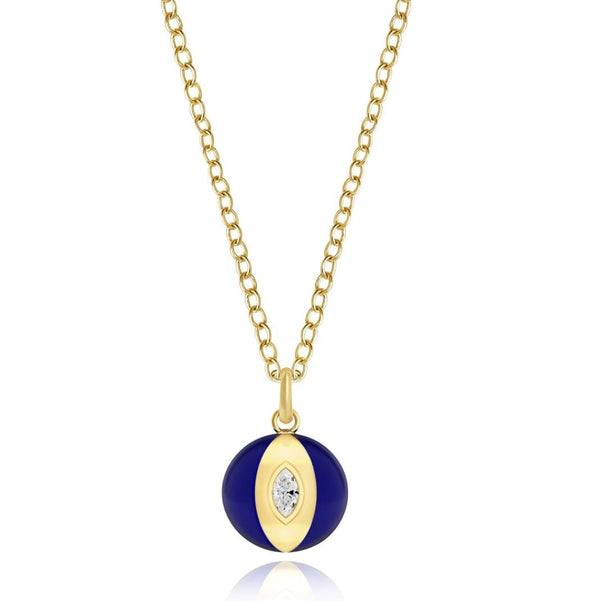 Almasika Terra Nova Blue Enamel And Diamond Necklace