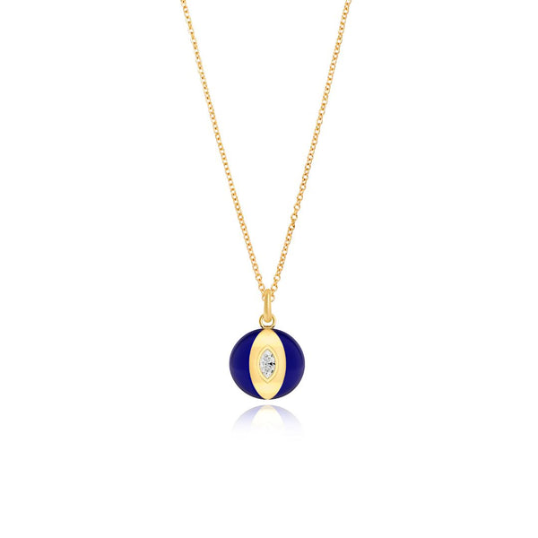 almasika Terra Nova Blue Enamel and Diamond Petite Necklace