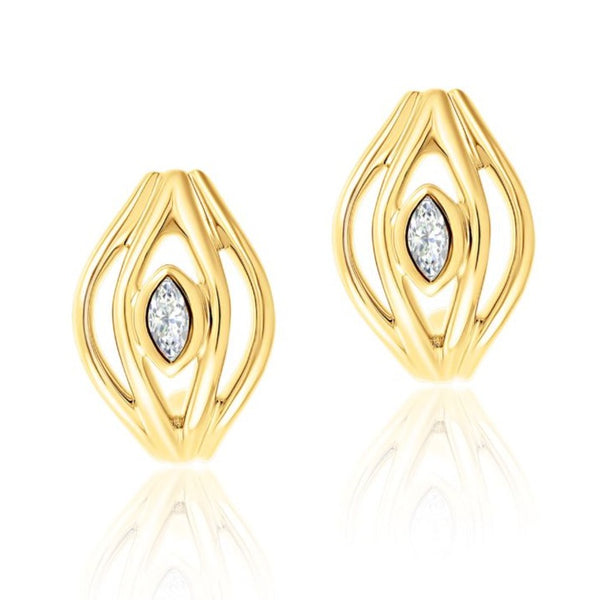 almasika Terra Nova Diamond Grande Marquise Huggie Earrings