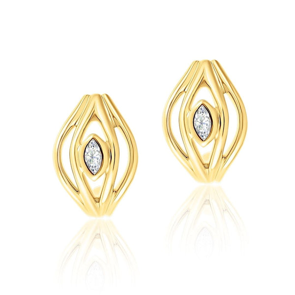 almasika Terra Nova Diamond Small Marquise Huggie Earrings