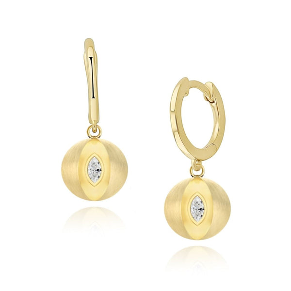 almasika Terra Nova Gold and Diamond Huggie Earrings