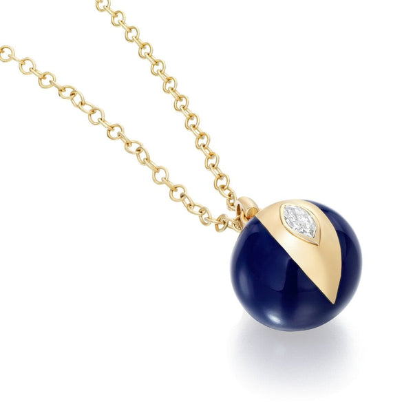 almasika Terra Nova Men's Blue Enamel and Diamond Necklace