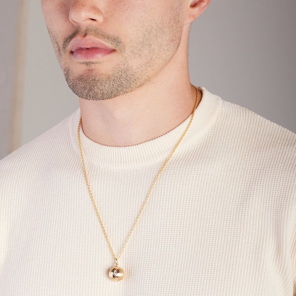 Almasika Terra Nova Men's Gold And Diamond Necklace