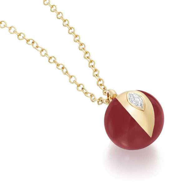 almasika Terra Nova Red Enamel and Diamond Necklace