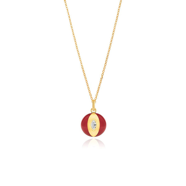 almasika Terra Nova Red Enamel and Diamond Petite Necklace