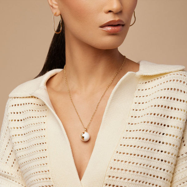 Almasika Terra Nova White Enamel And Diamond Necklace