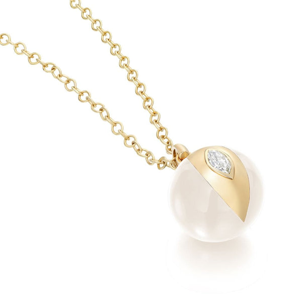 almasika Terra Nova White Enamel and Diamond Necklace