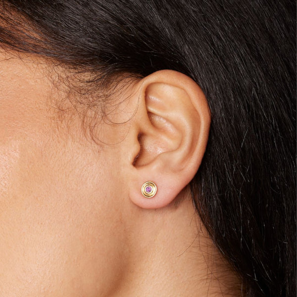 Almasika Universum Petite Pink Sapphire Stud Earrings