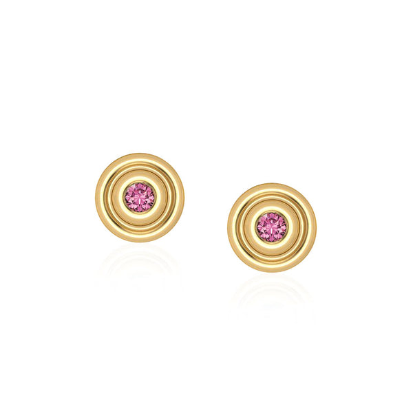 almasika Universum Petite Pink Sapphire Stud Earrings