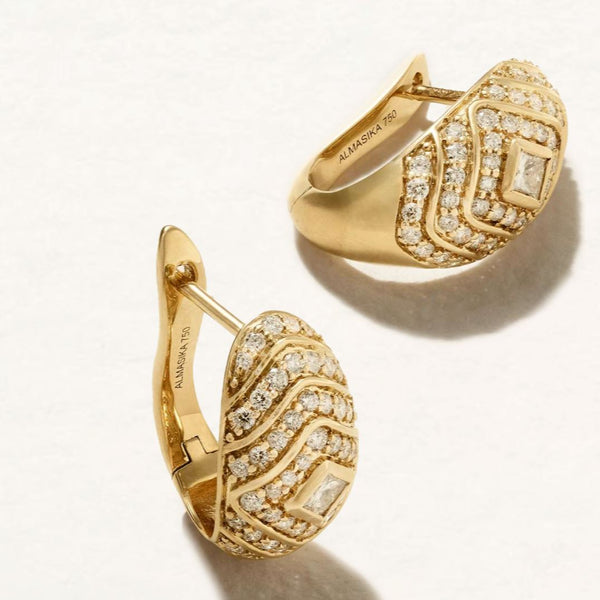 Almasika Veni Diamant Pavé Diamond Medium Hoop Earrings