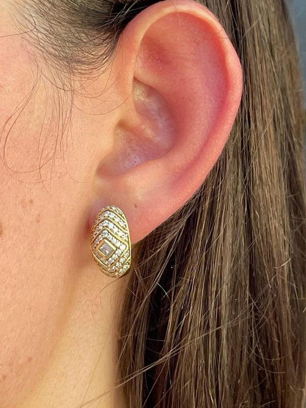 Almasika Veni Diamant Pavé Diamond Medium Hoop Earrings