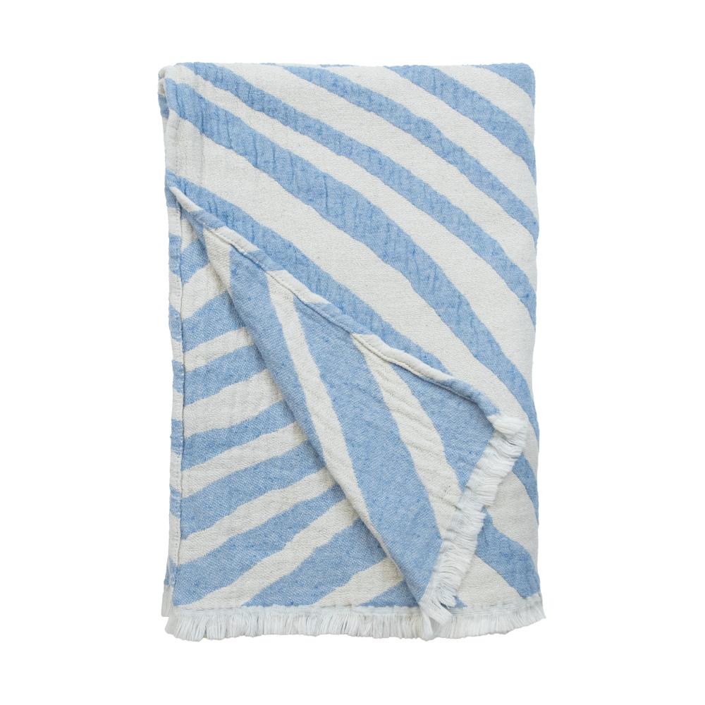 alo yoga Havet blanket cotton blue offwhite