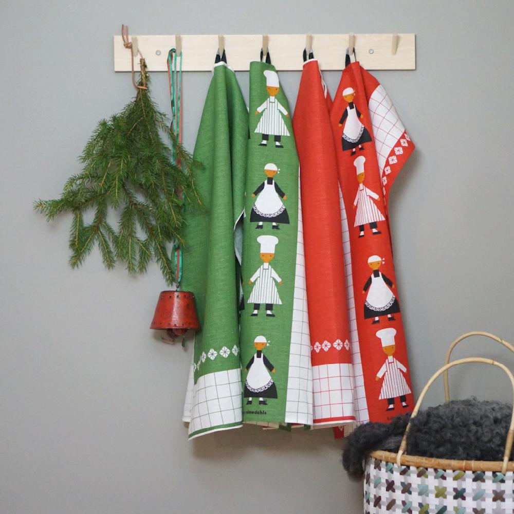 Alo Yoga Kökspolka Tea Towel Red White