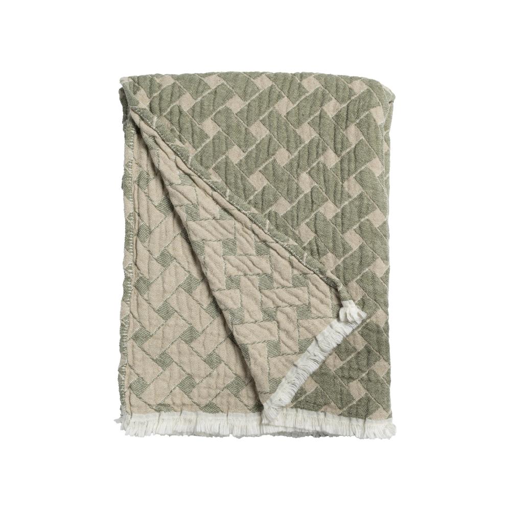 alo yoga Korg blanket cotton green beige