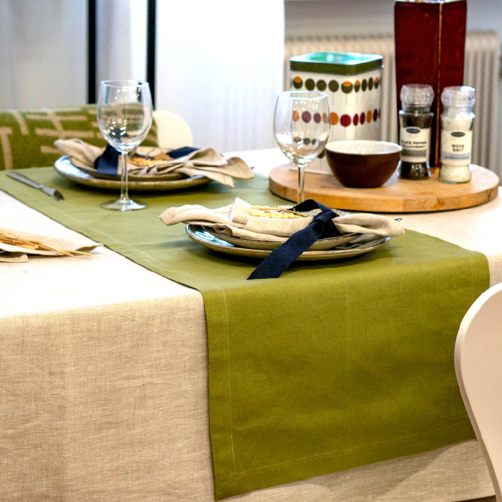 Alo Yoga Linen Table Runner Green