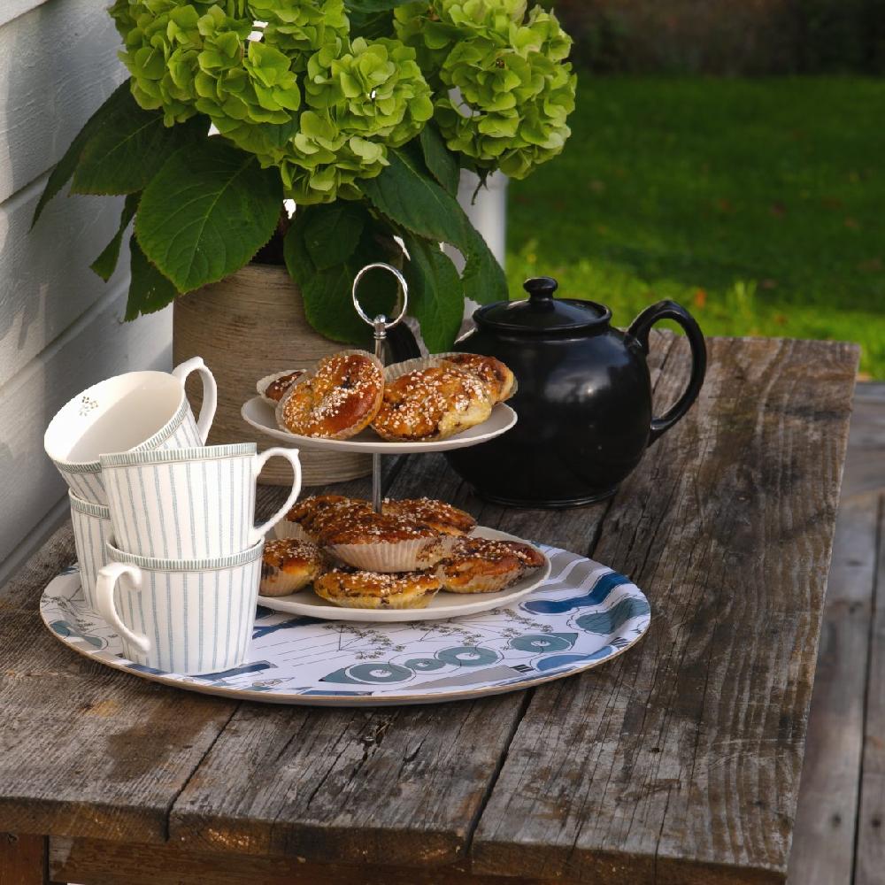 Alo Yoga Picknick Round Tray Blue Beige 38cm
