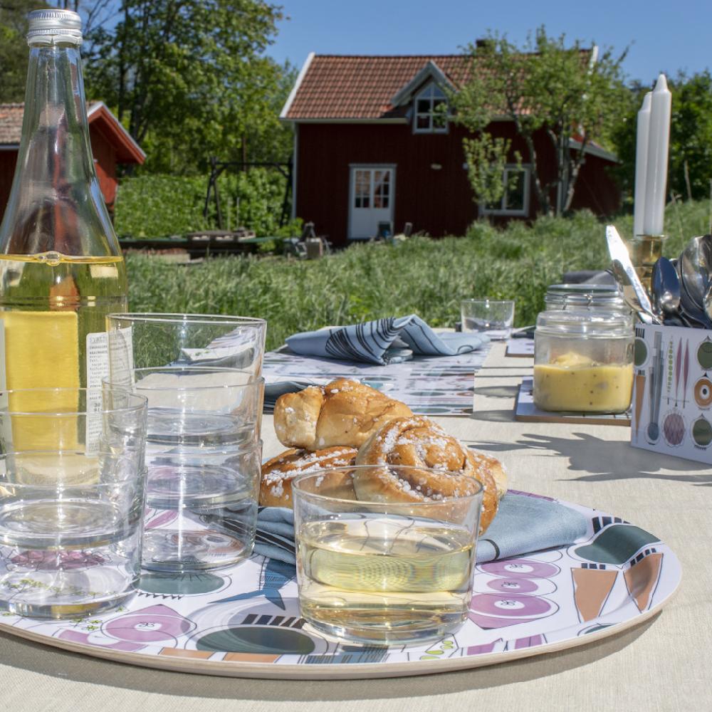 Alo Yoga Picknick Round Tray Blue Pink 38cm