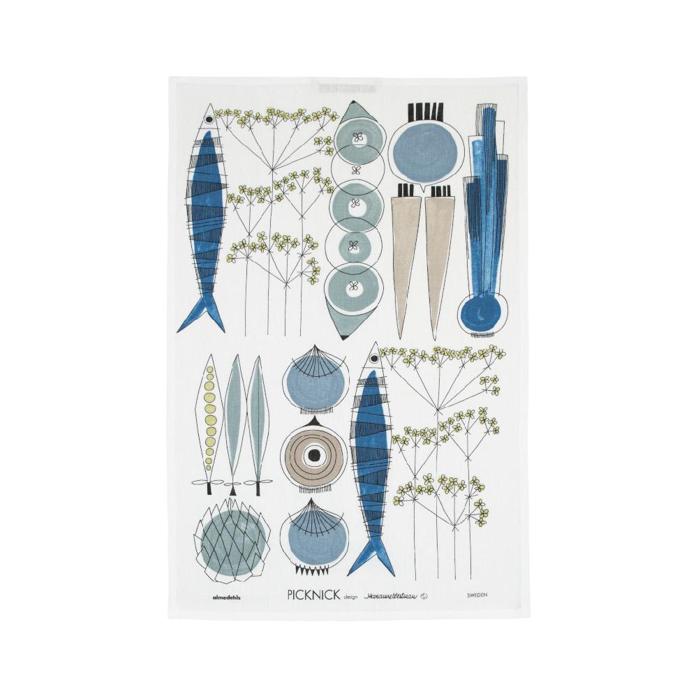 alo yoga Picknick tea towel blue beige