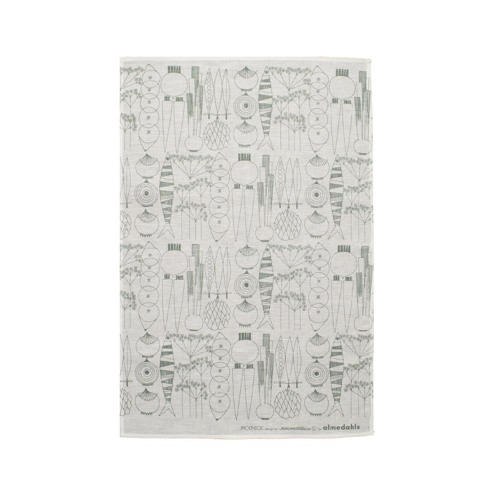 alo yoga Picknick tea towel white/greengrey