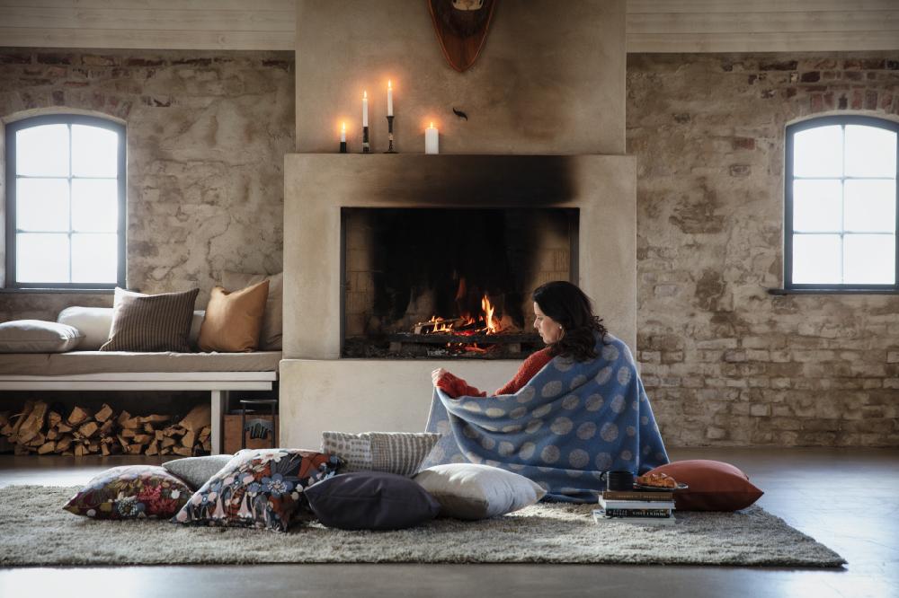 Alo Yoga Pricktyg Blanket Blue Beige