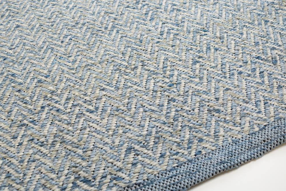 Alo Yoga Signe Carpet Blue Beige 130x70cm Upcycled
