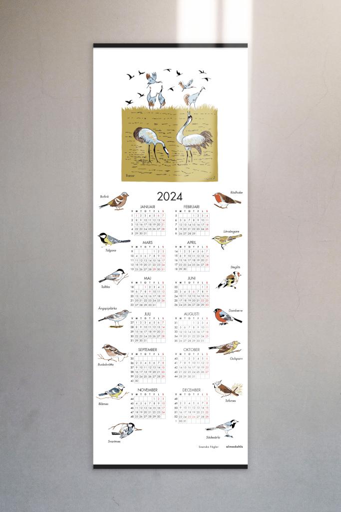 Alo Yoga Svenska Fåglar Calendar 2024