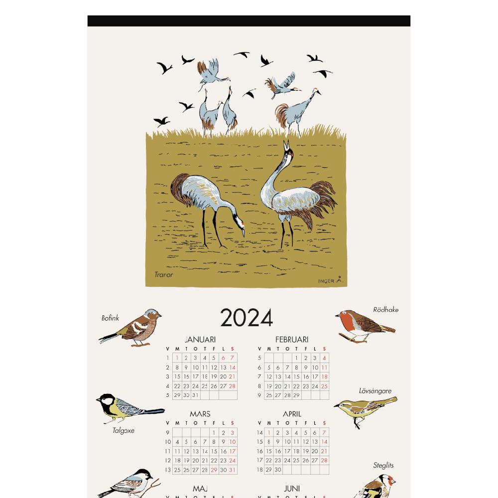 Alo Yoga Svenska Fåglar Calendar 2024