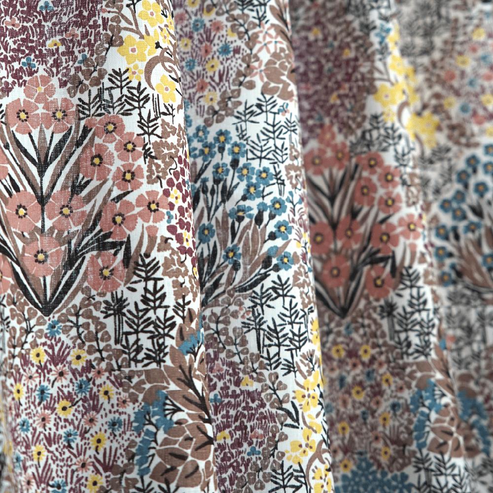 Alo Yoga Botanic Garden Fabric Pink Brown 150cm 100% Linen