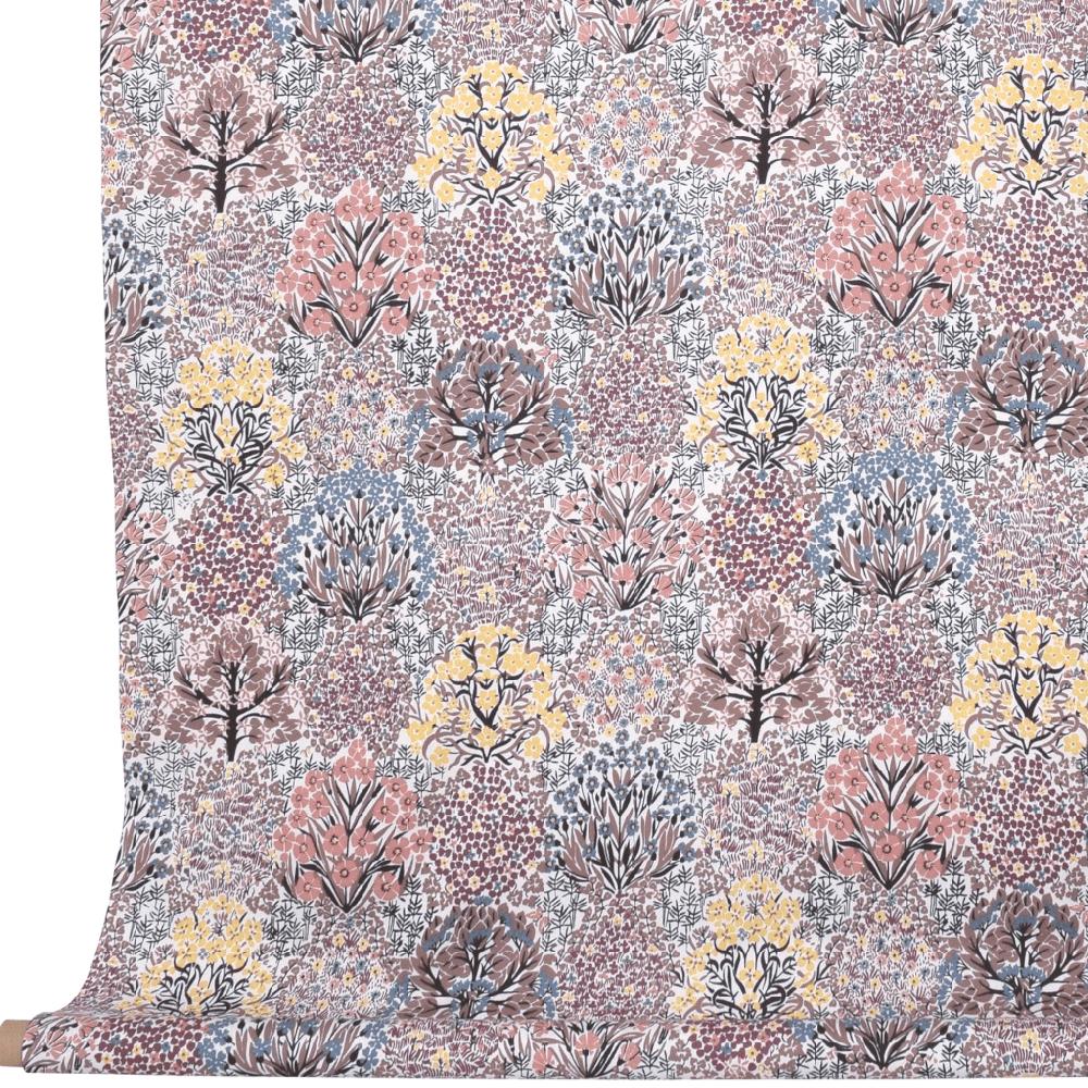 alo yoga Botanic Garden fabric pink brown 150cm 100% linen