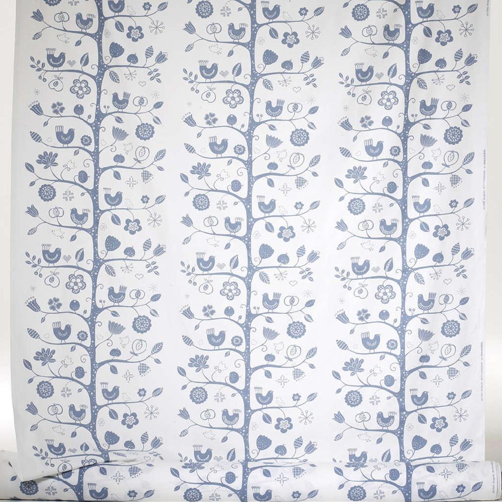 alo yoga Fågelsång fabric by the metre blue/white 150cm