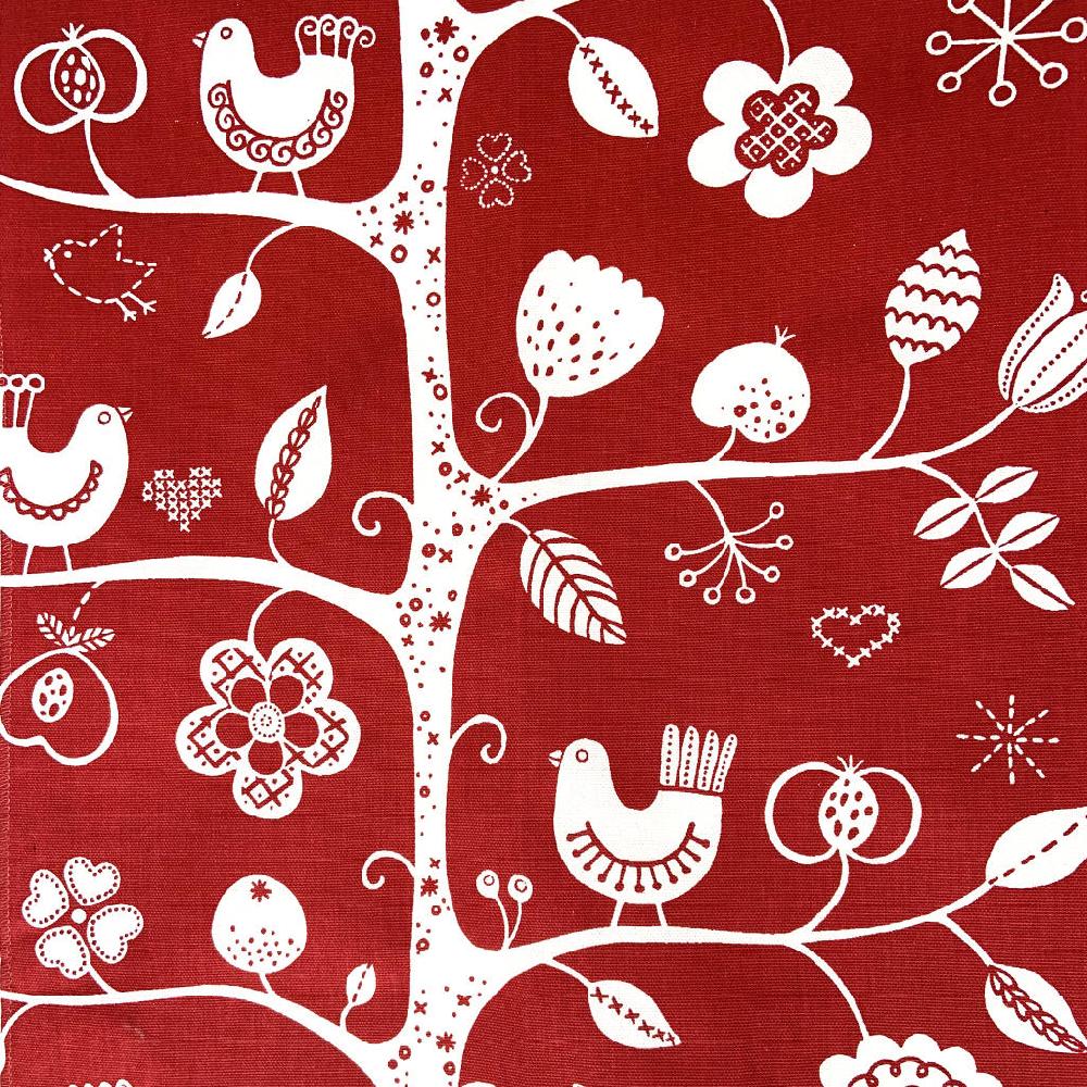 Alo Yoga Fågelsång Fabric By The Metre Red/white 150cm
