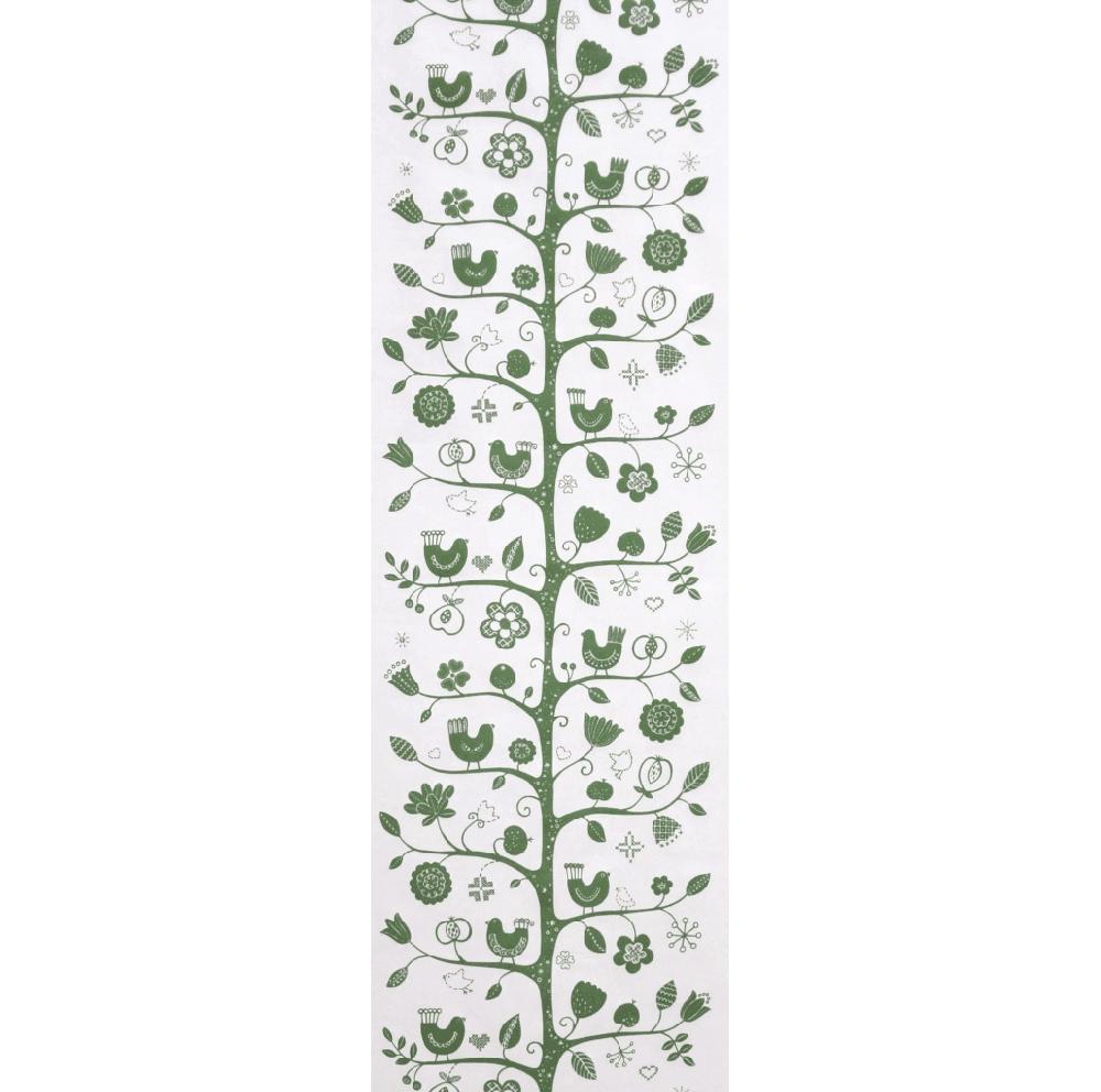 Alo Yoga Fågelsång Panel Curtains White Green 2-pack
