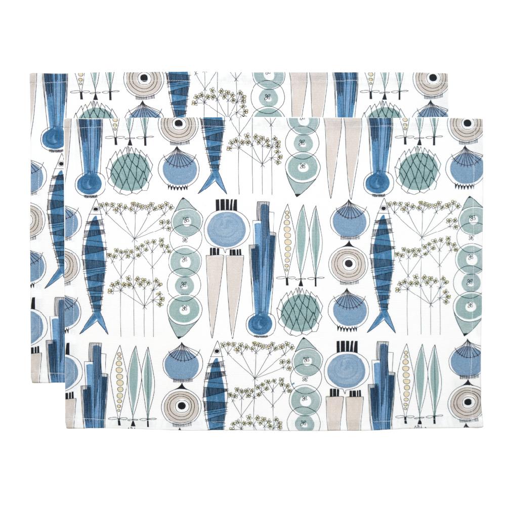 alo yoga Picknick placemat blue beige 45x34cm 2-pack