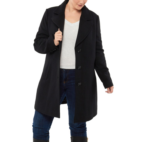 Alpine Swiss Alpine Swiss Alice Womens Plus Size Wool Overcoat Classic Notch Lapel Walking Coat