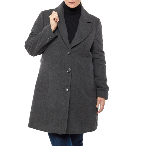 Alpine Swiss Alpine Swiss Alice Womens Plus Size Wool Overcoat Classic Notch Lapel Walking Coat
