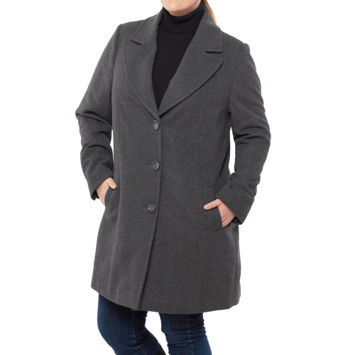 Alpine Swiss Alpine Swiss Alice Womens Plus Size Wool Overcoat Classic Notch Lapel Walking Coat