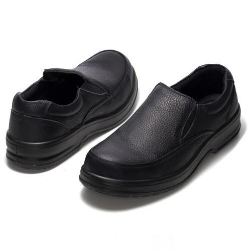 Alpine Swiss Alpine Swiss Arbete Mens Leather Slip-On Work Shoes Slip Resistant