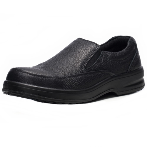 alpine swiss Alpine Swiss Arbete Mens Leather Slip-On Work Shoes Slip Resistant