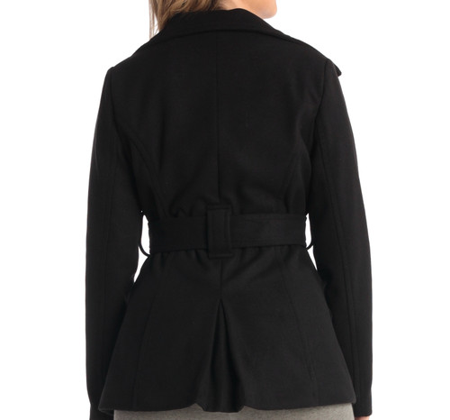 Alpine Swiss Alpine Swiss Bella Womens Wool Coat Button Up Jacket Belted Blazer