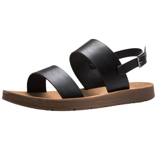 alpine swiss Alpine Swiss Beth Womens Sandals | Flat Two Strap Buckle Summer Shoes | Comfortable Everyday Footbed Slides | Casual Slip On Sandals for Women