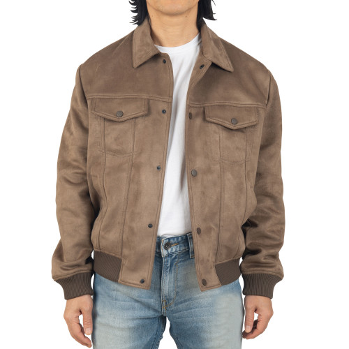 Alpine Swiss Alpine Swiss Blake Mens Vegan Suede Bomber Jacket Lightweight Slim Fit Casual Softshell Coat