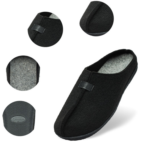 Alpine Swiss Alpine Swiss Bruce Mens Felt Faux Wool Clog Slippers Comfortable Slip On House Shoes
