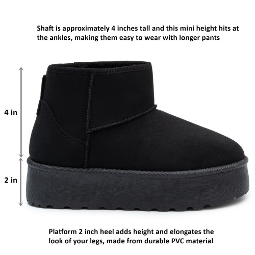 Alpine Swiss Alpine Swiss Brynn Womens Ultra Mini Platform Boots Faux Fur Warm Winter Short Ankle Booties