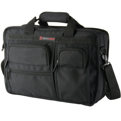 alpine swiss Alpine Swiss Conrad Messenger Bag 15.6 Inch Laptop Briefcase with Tablet Sleeve